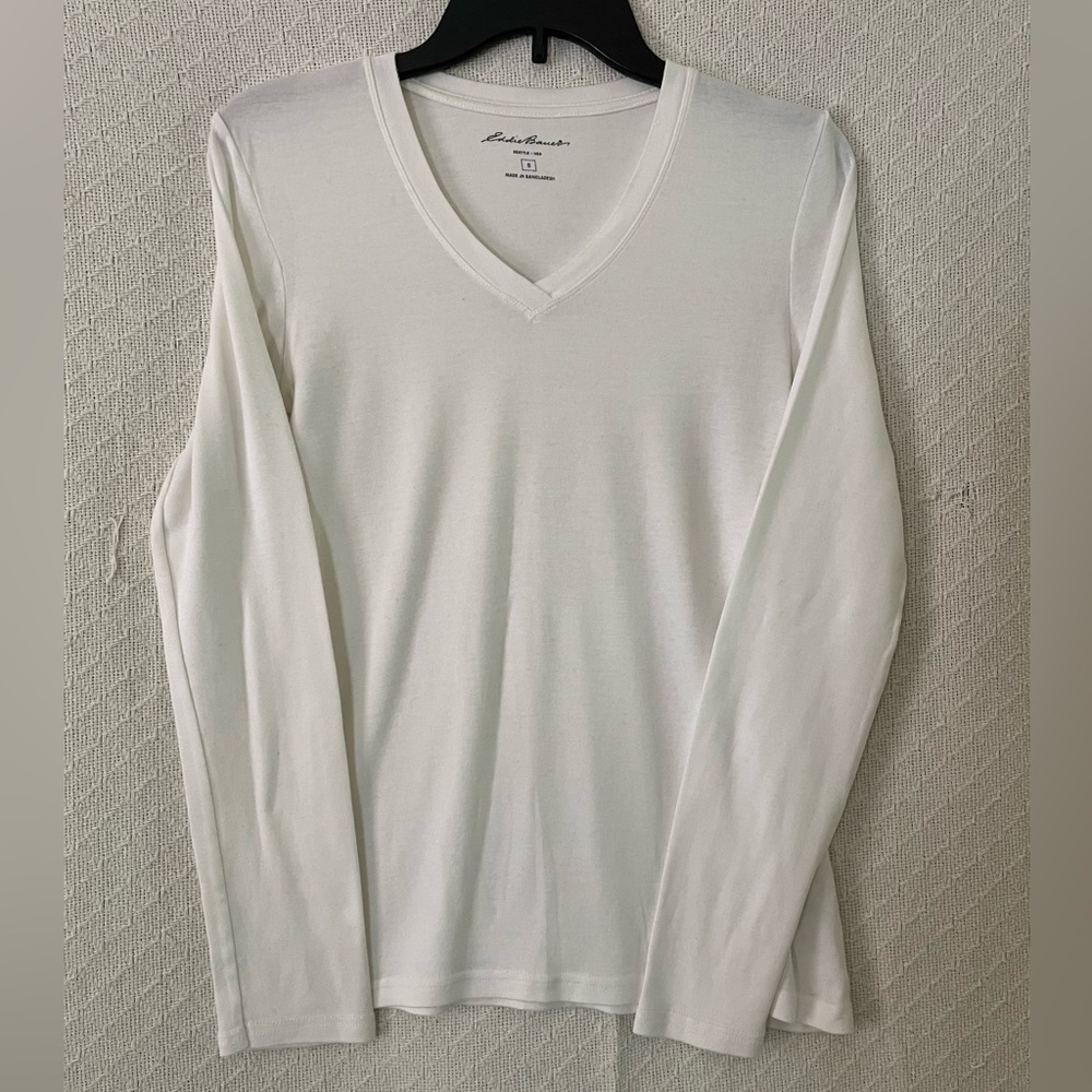 Eddie Bauer long sleeve stretchy shirt, cotton/modal blend, Small